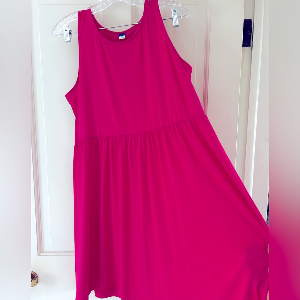 Summer tank dress from Old Navy in bright pink